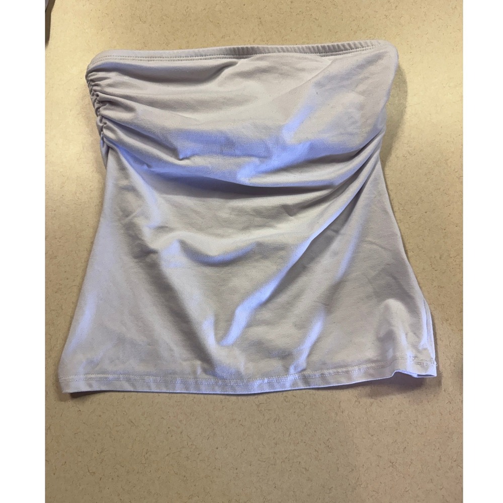 Antistar Womens Strapless White Ruched Tube Top Size Small